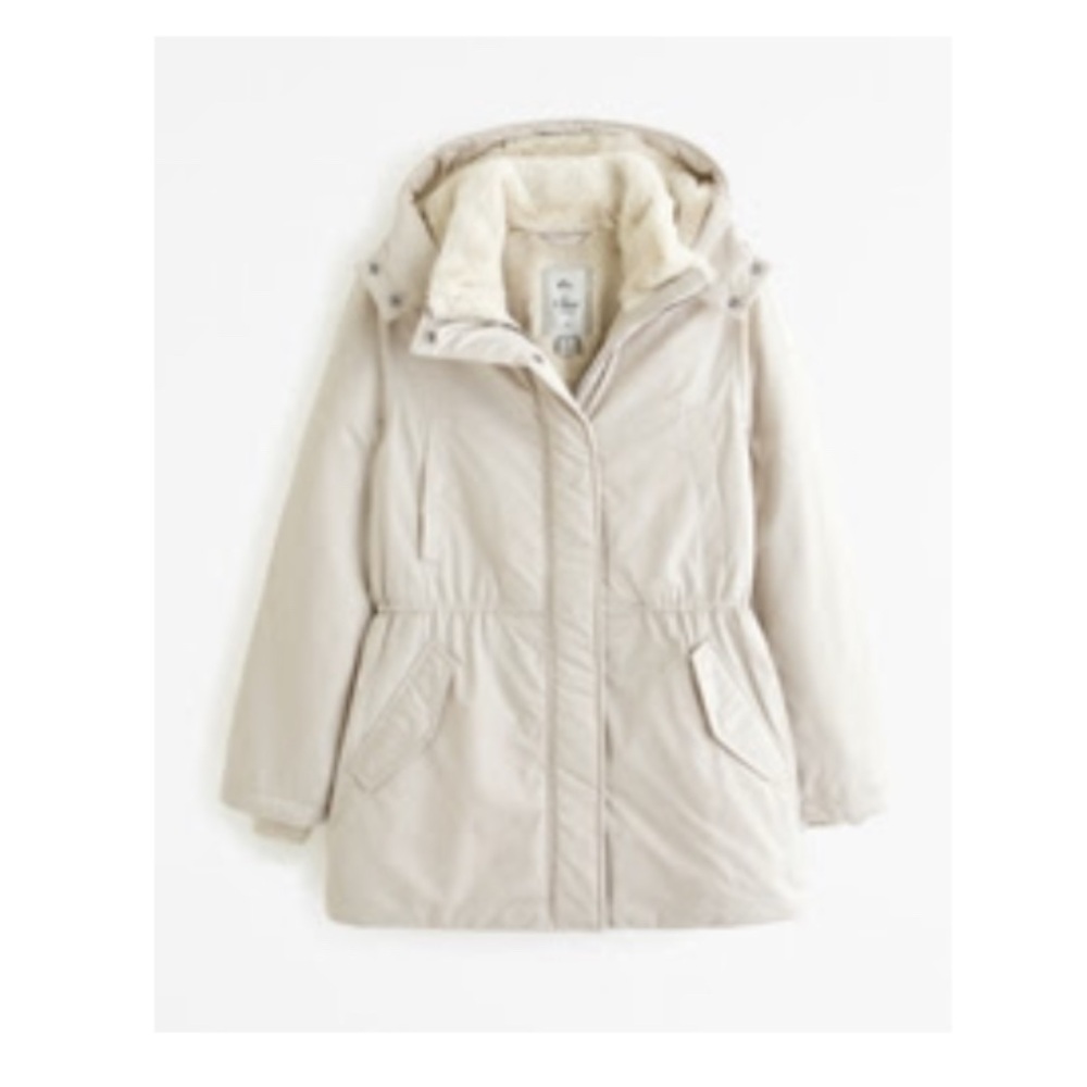 Abercrombie Womens Ultra Parka Beige
